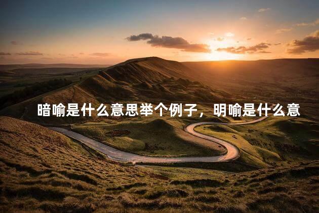 暗喻是什么意思举个例子，明喻是什么意思