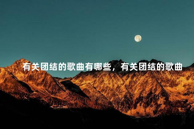 有关团结的歌曲有哪些，有关团结的歌曲,且有手语操