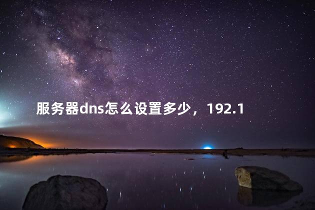 服务器dns怎么设置多少，192.168.1.1的首选dns