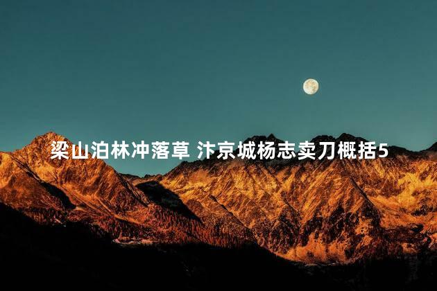 梁山泊林冲落草 汴京城杨志卖刀概括50字，梁山泊林冲落草 汴京城杨志卖刀概括80字