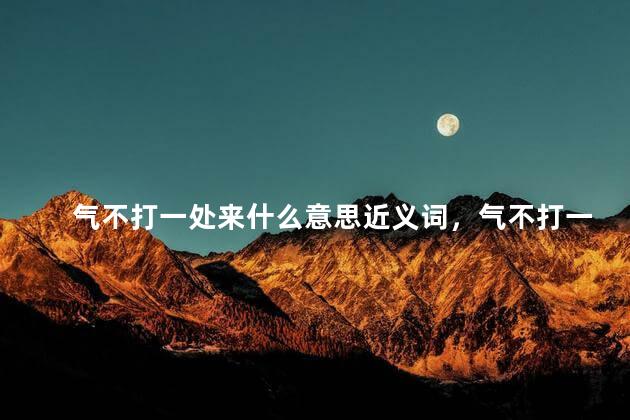 气不打一处来什么意思近义词，气不打一处来打一成语