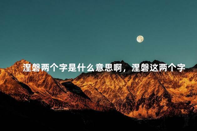 涅磐两个字是什么意思啊，涅磐这两个字念什么