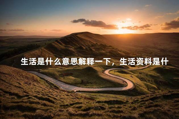 生活是什么意思解释一下，生活资料是什么意思