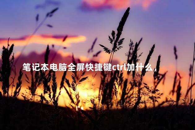 笔记本电脑全屏快捷键ctrl加什么，笔记本电脑全屏快捷键是什么