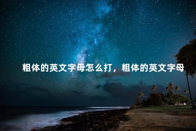 粗体的英文字母怎么打，粗体的英文字母怎么打出来