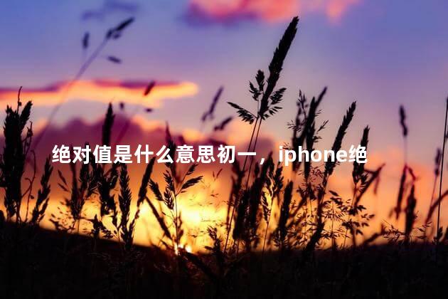 绝对值是什么意思初一，iphone绝对值是什么意思