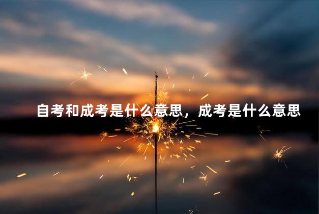 自考和成考是什么意思，成考是什么意思啊大专