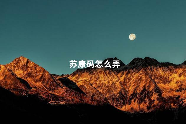 苏康码怎么弄