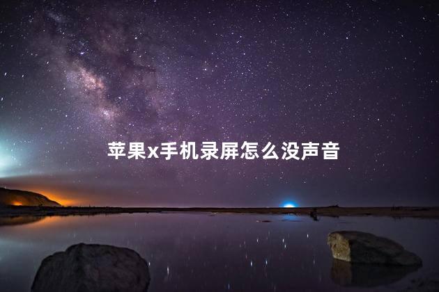 苹果x手机录屏怎么没声音