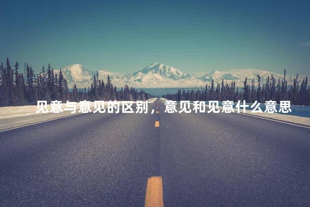 见意与意见的区别，意见和见意什么意思