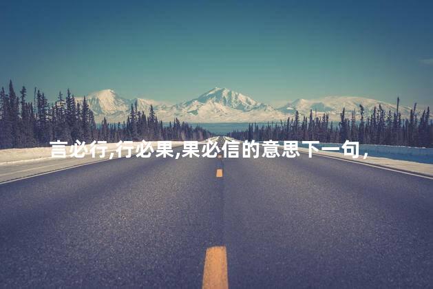 言必行,行必果,果必信的意思下一句，言必行,行必果,果必信的意思图片