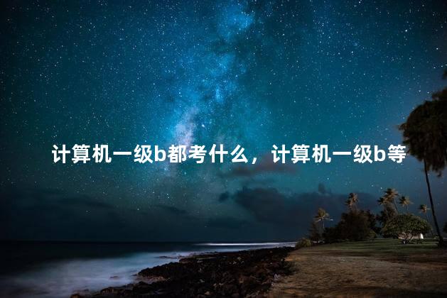 计算机一级b都考什么，计算机一级b等级考试的考试内容分为六大模块