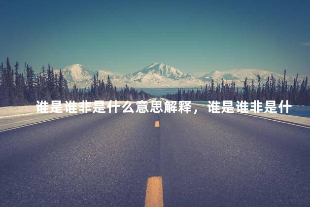 谁是谁非是什么意思解释，谁是谁非是什么意思形容什么动物