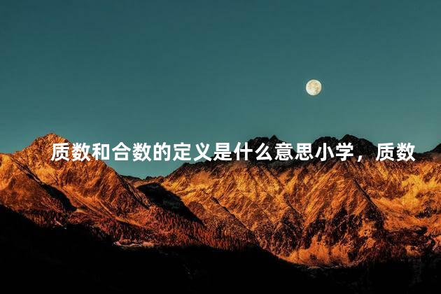 质数和合数的定义是什么意思小学，质数和合数的定义是什么？